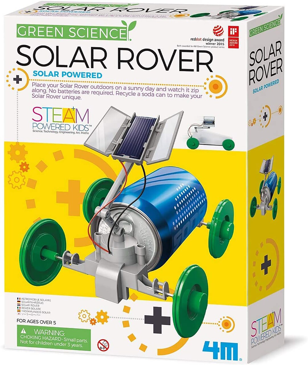 4M Green Science Solar Rover Kit DIY Solar Power, Eco-Engineering Stem Toys Educational Gift for Kids & Teens, Boys & Girls